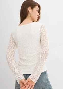 Langarmshirt aus Spitze