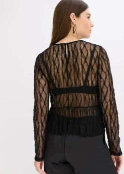 Langarmshirt aus Spitze