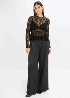 Langarmshirt aus Spitze