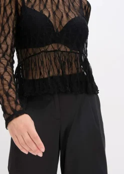 Langarmshirt aus Spitze