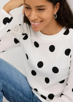 Langarmshirt aus strukturiertem Crêpe