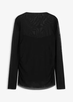 Langarmshirt aus zartem Mesh