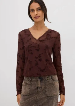 Langarmshirt mit Flockprint