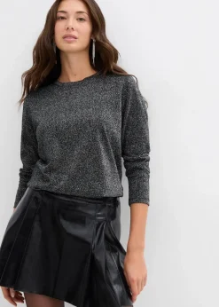 Langarmshirt mit Glitzergarn