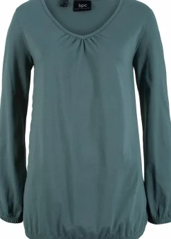 Langarmshirt mit Gummizug aus reiner Baumwolle