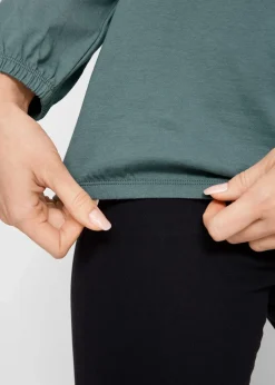 Langarmshirt mit Gummizug aus reiner Baumwolle