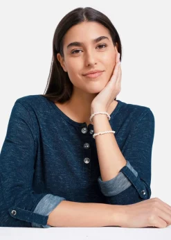 Langarmshirt mit Knopfleiste aus Baumwoll-Mix