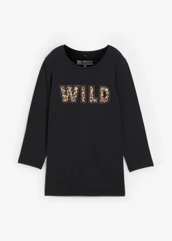 Langarmshirt mit Nieten und Druck