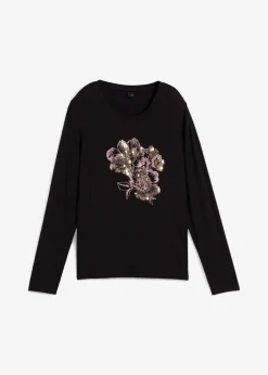 Langarmshirt mit Pailletten