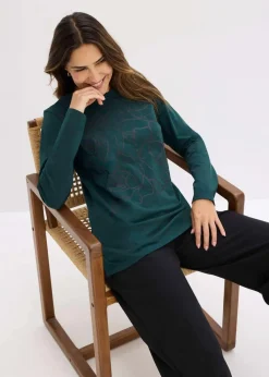 Langarmshirt mit Rosendruck