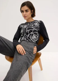 Langarmshirt mit Rosendruck