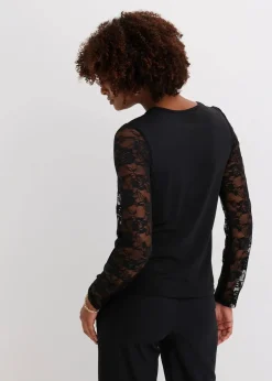 Langarmshirt mit Spitze