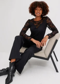 Langarmshirt mit Spitze