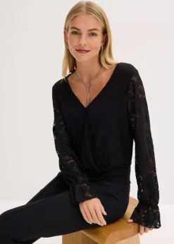 Langarmshirt mit Spitze