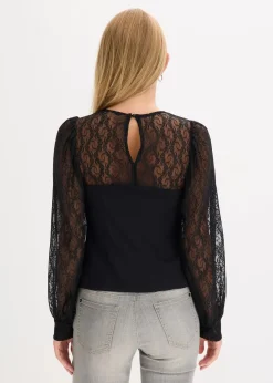 Langarmshirt mit Spitze