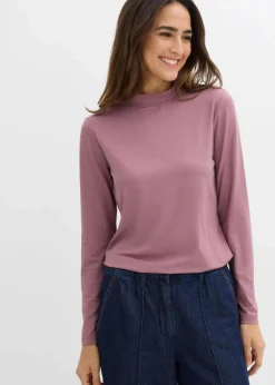 Langarmshirt mit Stehkragen mit recyceltem Polyamid