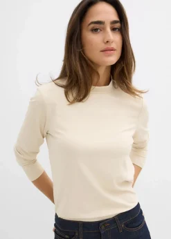 Langarmshirt mit Stehkragen mit recyceltem Polyamid