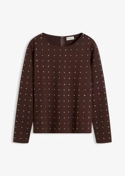 Langarmshirt mit Strass-Applikation