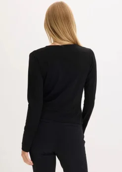 Langarmshirt mit tiefem Ausschnitt