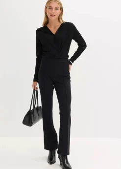 Langarmshirt mit tiefem Ausschnitt