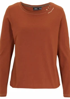 Langarmshirt mit Zierknöpfen