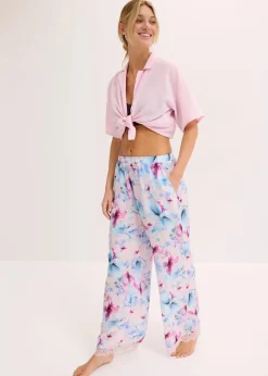 Lange Pyjamahose aus glänzendem Satin