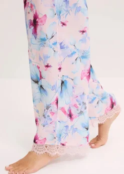 Lange Pyjamahose aus glänzendem Satin