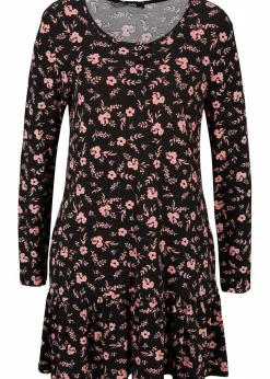 Lange Shirt-Tunika aus Viskose-Mischung