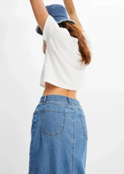 Langer Jeansrock mit Schlitz aus Positive Denim #1 Fabric