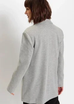 Langer Jersey-Blazer mit Taschen