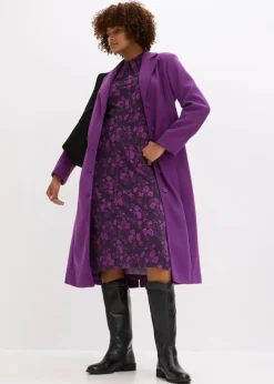 Langer Mantel in Wolloptik