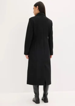 Langer Mantel in Wolloptik