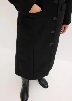 Langer Mantel in Wolloptik