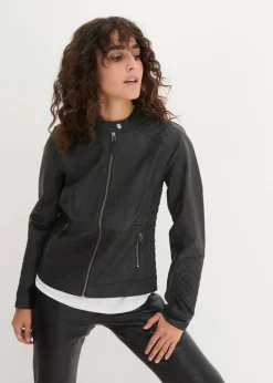 Lederimitat Biker-Jacke