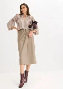 Lederimitat Midi-Wickelrock