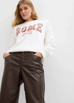 Lederimitat-Hose im Barrel Shape, Mid Waist