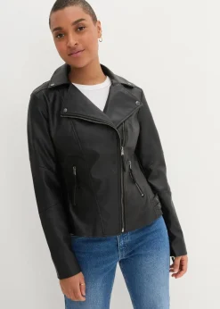 Lederimitat-Jacke aus reiner Viskose