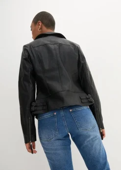 Lederimitat-Jacke aus reiner Viskose