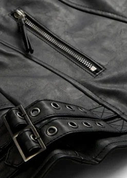 Lederimitat-Jacke aus reiner Viskose