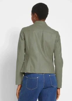 Lederimitat-Jacke aus reiner Viskose