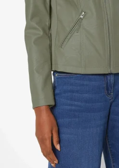 Lederimitat-Jacke aus reiner Viskose