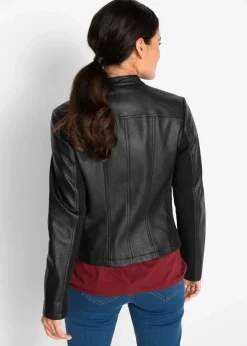 Lederimitat-Jacke aus reiner Viskose