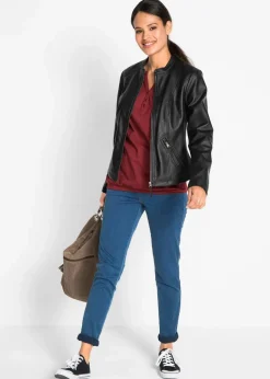 Lederimitat-Jacke aus reiner Viskose