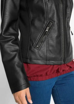 Lederimitat-Jacke aus reiner Viskose
