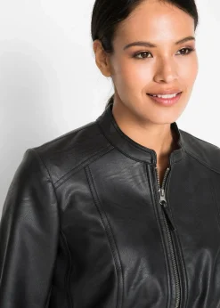 Lederimitat-Jacke aus reiner Viskose