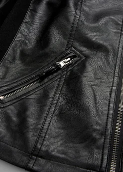 Lederimitat-Jacke aus reiner Viskose