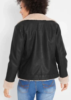 Lederimitat-Jacke, gefüttert