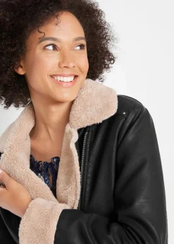 Lederimitat-Jacke, gefüttert