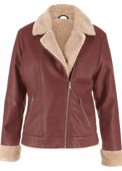 Lederimitat-Jacke, gefüttert