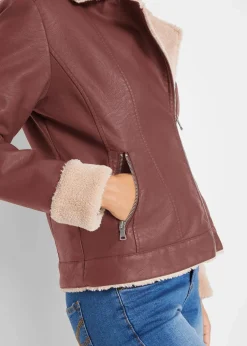 Lederimitat-Jacke, gefüttert